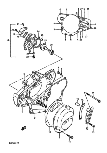 RM250 Crankcase cover-water pump