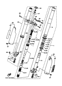 YZ125 YZ125T1 Вилка передней оси