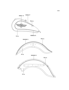 VN400 Decals(ebony / gray)