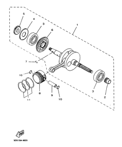 YP125R Коленвал и поршень