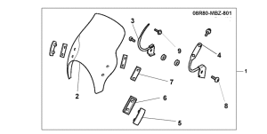 CB600F21 Meter visor