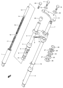 JR50 Вилка передней оси