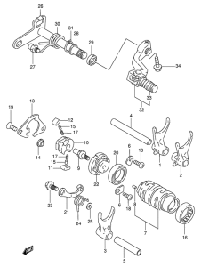 RM125 Переключение передач