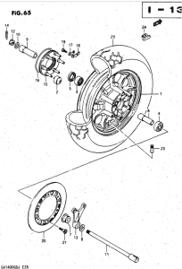 GV1400 Rear wheel complete assy