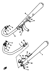 XS500 Выхлопная система