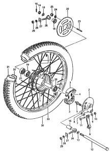 TS50 Rear wheel complete assy