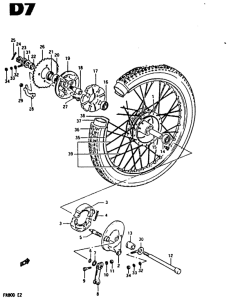 FR80 Rear wheel complete assy
