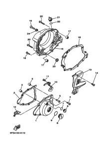 TTR225 Crankcase cover ass`y  (v