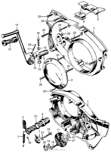 CL77 Kick starter + right crankcase cover