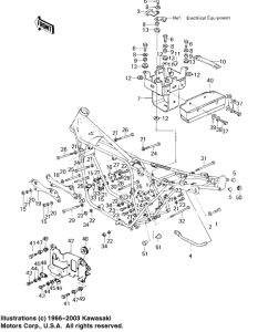 KZ750 LTD Frame fittings / battery case