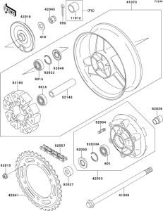 ZX1100 Задняя ступица колеса