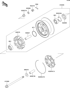 VN1500 Заднее колесо и цепь