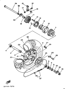 TW200E Переднее колесо