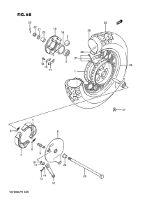 VS750 Rear wheel complete assy