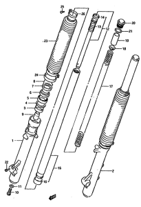 DR750 Вилка передней оси