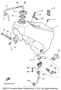 YZ125A Топливный бак