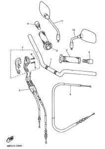 XJ400L ｽﾃｱﾘﾝｸﾞﾊﾝﾄﾞﾙ.ｹｰﾌﾞﾙ