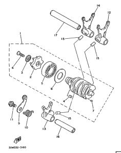 DT80LC Shift cam. fork