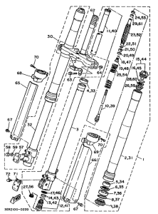 YZ125LC Передняя вилка