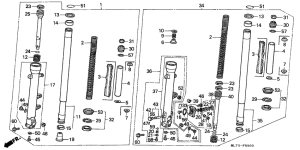 VFR750F Вилка передней оси