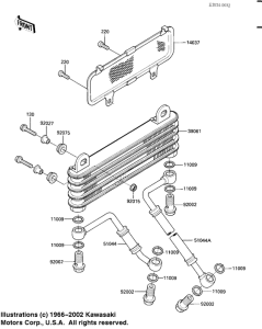 ZX900 Масляный радиатор