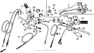 XR500 Control levers + switches + cables