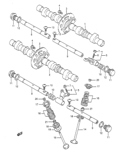 GSF400 Распред вал-клапана
