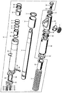 CB350 Cb left front fork k2