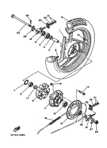RZ350 RZ350U Rear wheel complete assy