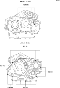  Болты крепления картера