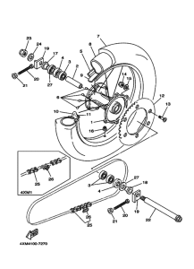 YZ125J YZ125 Rear wheel complete assy