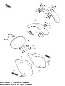 KX400 Fenders / side covers / number plate