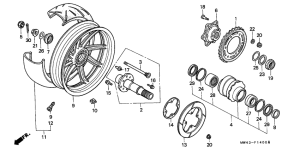 RVF750 Rear wheel complete assy