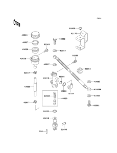 KL650 Задний торм цилиндр