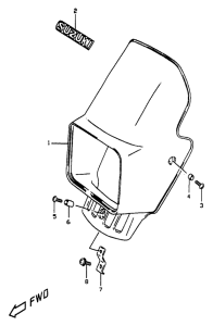 DR350 Headlamp cover  front fender