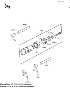 KD80 Gear change drum & forks