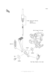 ZX1400 Педаль тормоза