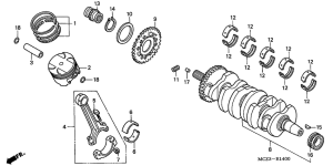 CB900F Crankshaft / piston