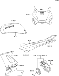 ZX1100 Decals(blue)(zx1100-e1 / e2)