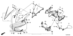 CBR300R Верхний обтекатель