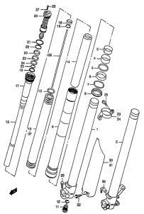 RM250 Передняя вилка