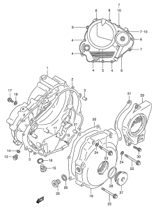 DR350 Crankcase cover ass`y  (v