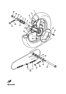 YZ400F Rear wheel complete assy
