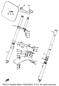 DT1C Front fork & front fender