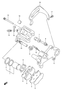 DR350 Задний суппорт