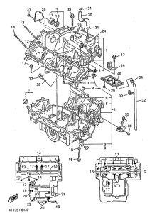 YZF600R Картер двигателя