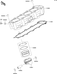ZX600 Цилиндр и поршни