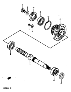 GS500 Ось вала