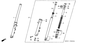 CB750F Вилка передней оси