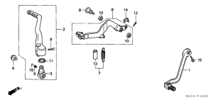 CR500R Change pedal / brake pedal /  kick starter arm